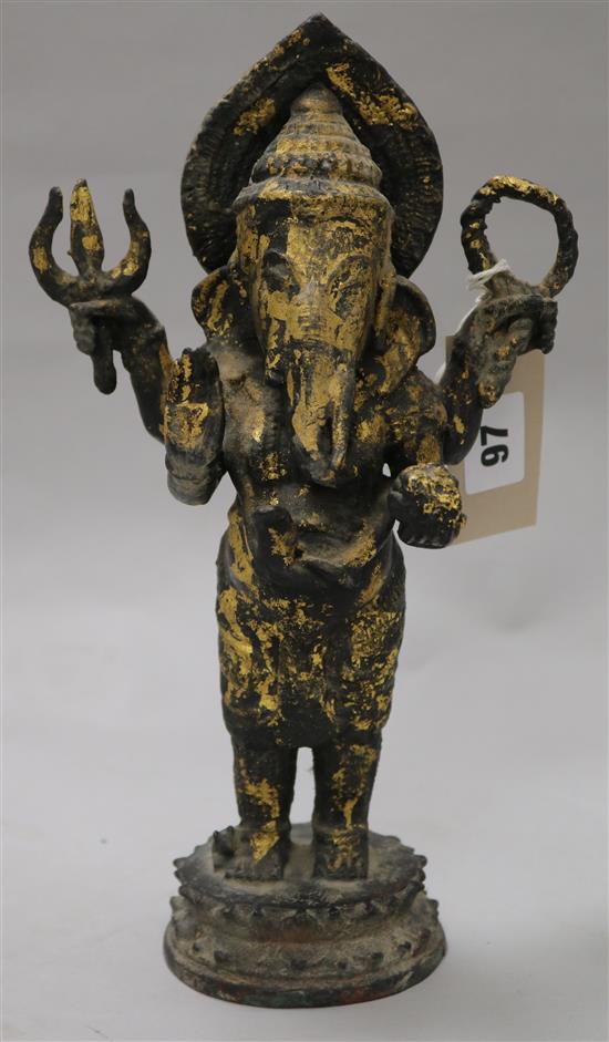 An Indian gilt figure of Ganesh H.29cm